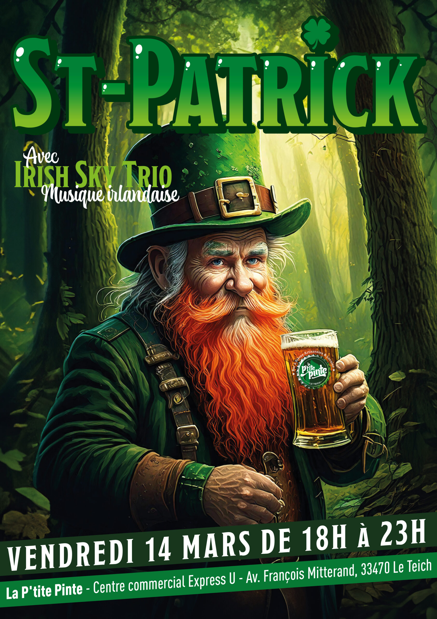 Affiche St Patrick scaled - La Ptite Pinte - Bar à Bière